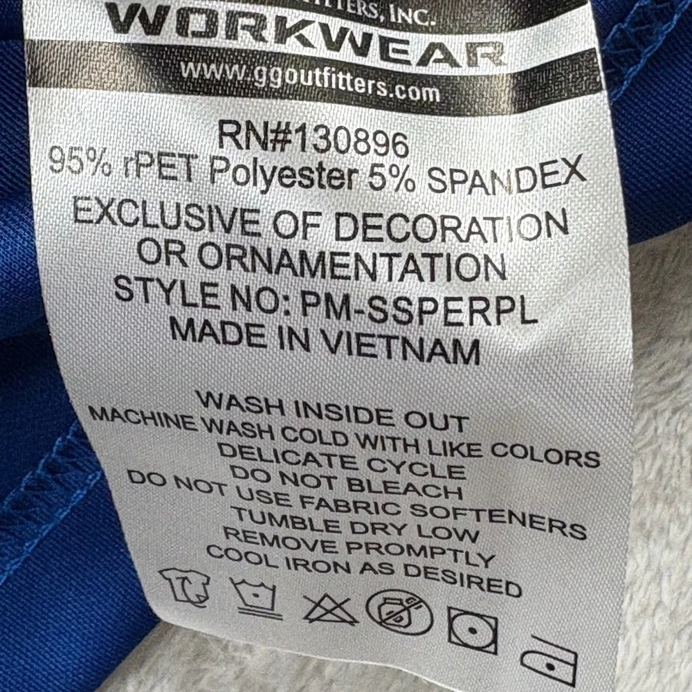 PEPSI PVC Logo Patch Employee Performance Polo Blue Work Uniform Mens Large - Picture 9 of 10